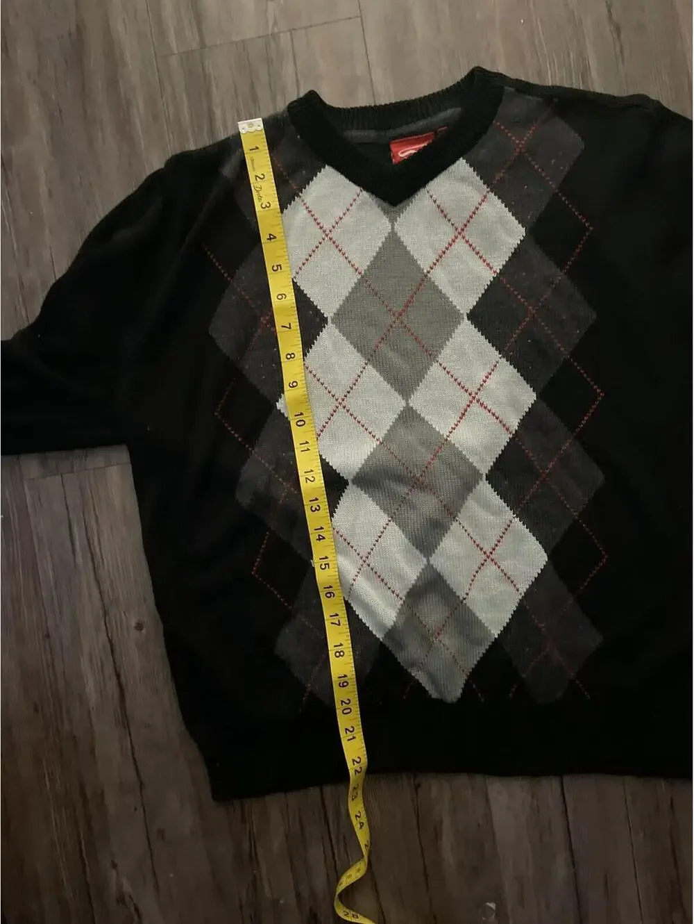 VTG Vans Y2K Argyle V-Neck Sweater Wool Blend Men's Sz M